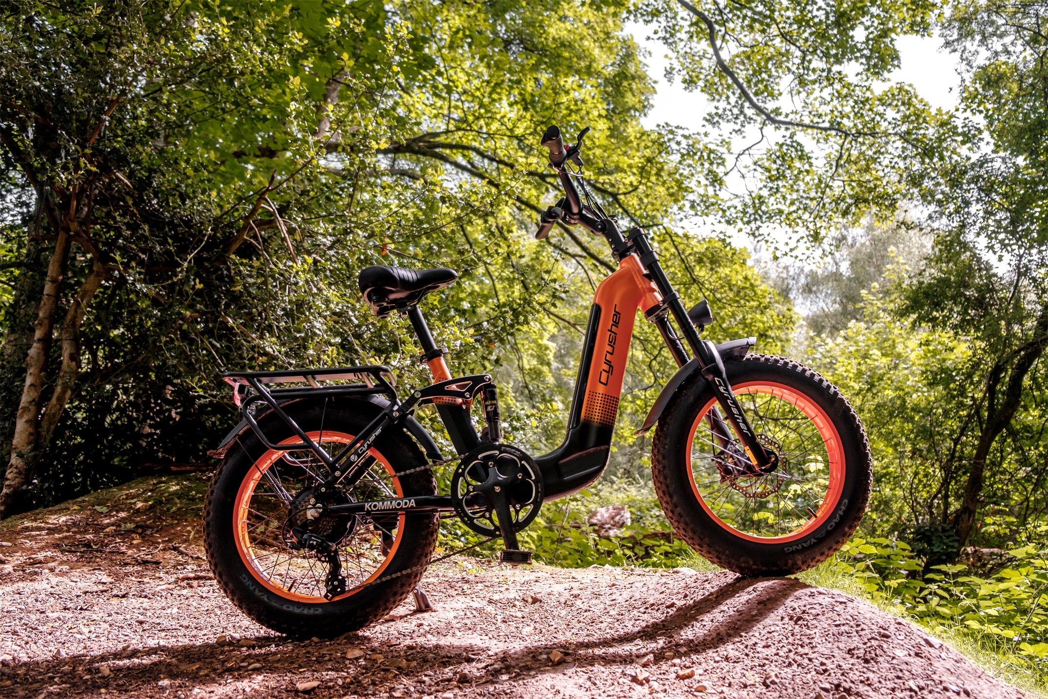 An electric bicycle is parked on the mountain.-0923