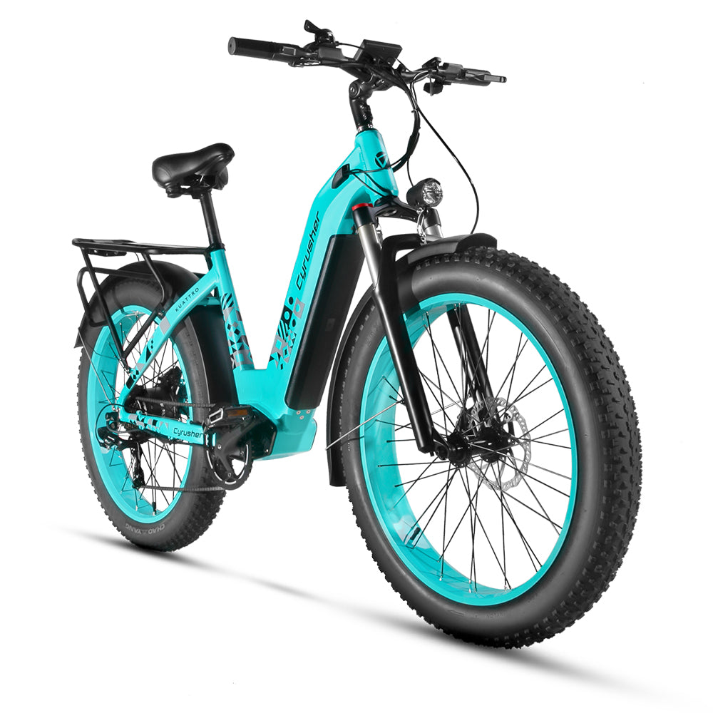 Cyrusher Kuattro, Mountain Step-through Ebike (Cyan)